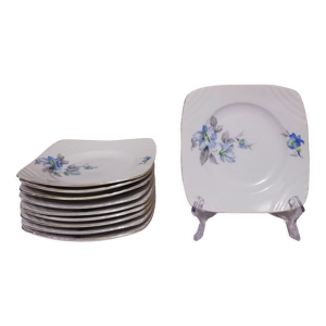 10 assiettes à dessert - floral