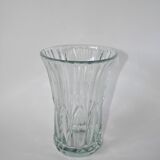art deco style molded glass vase 1950