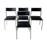 4 1960’s Belgian mid century leatherette dining chairs by ‘Tavo’