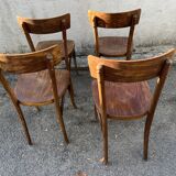 Lot de 4 chaises Thonet bistrot originales en bois
