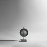 Oxidized metal table lamp, contemporary work.