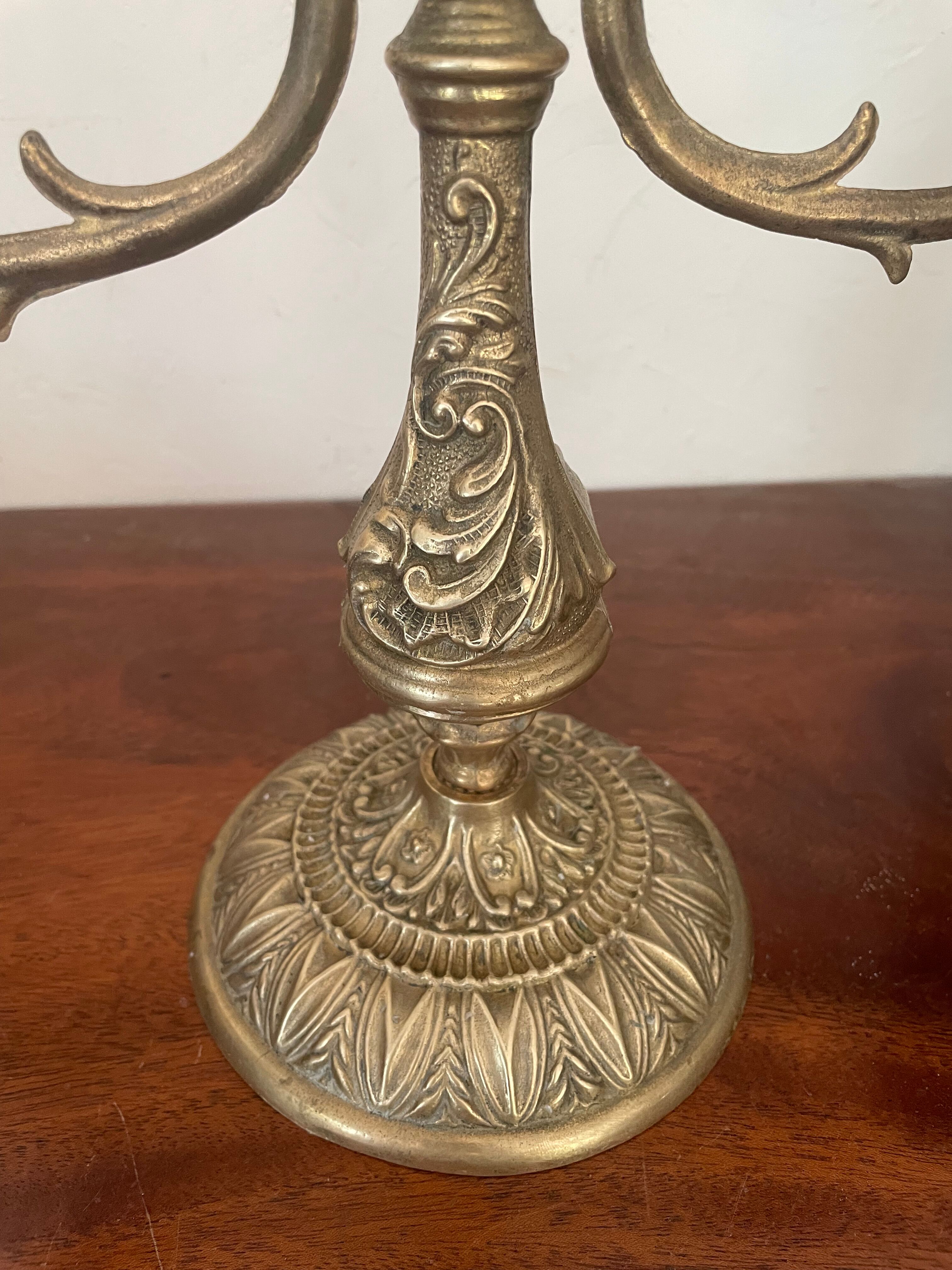Chandelier petit modèle - laiton antique martelé main image 1