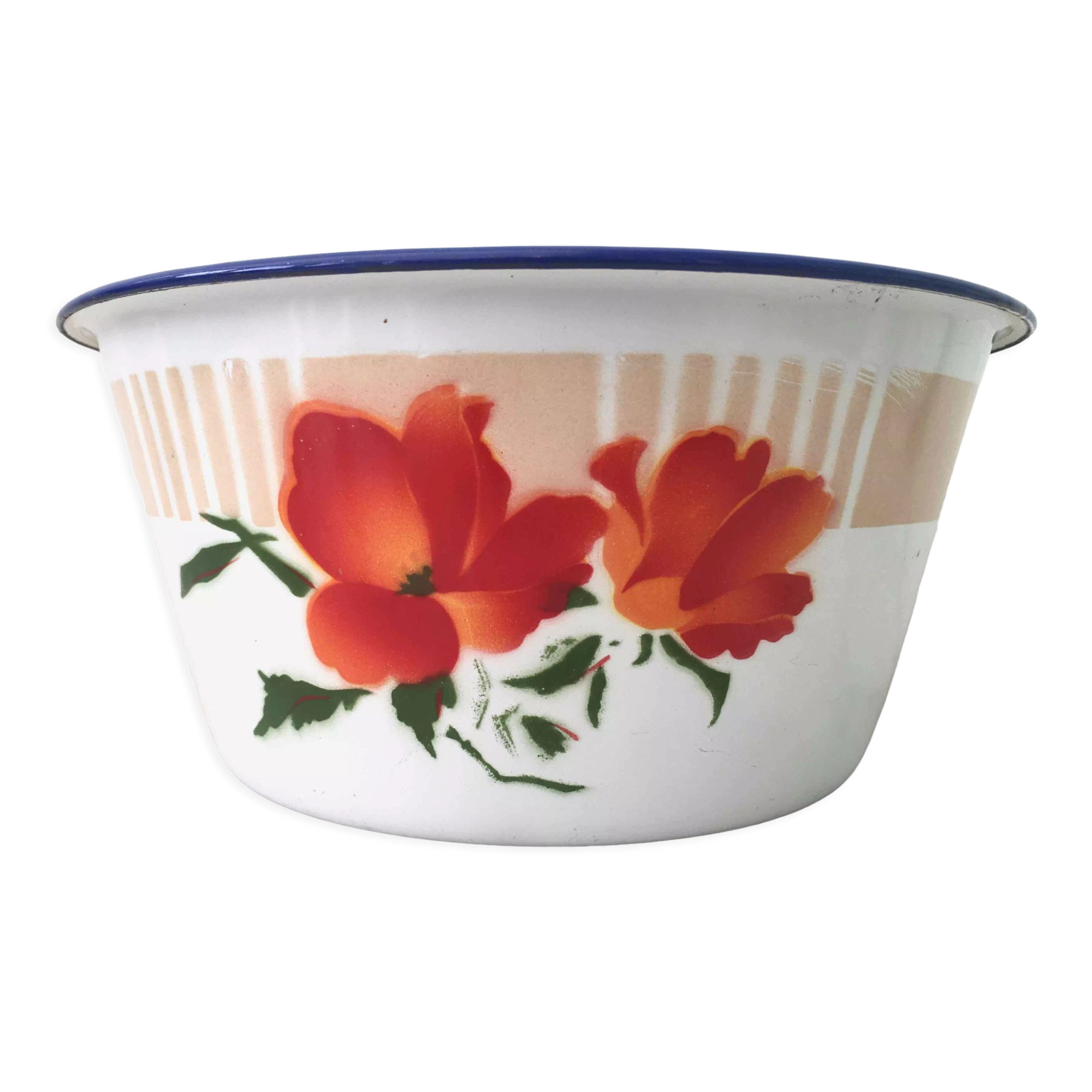 Vintage enamelled sheet metal basin