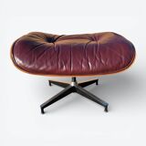 Burgundy Herman Miller Original Rosewood Eames Lounge Chair and Ottoman