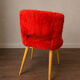 Pair of vintage red shaggy armchairs from the 1960s.
