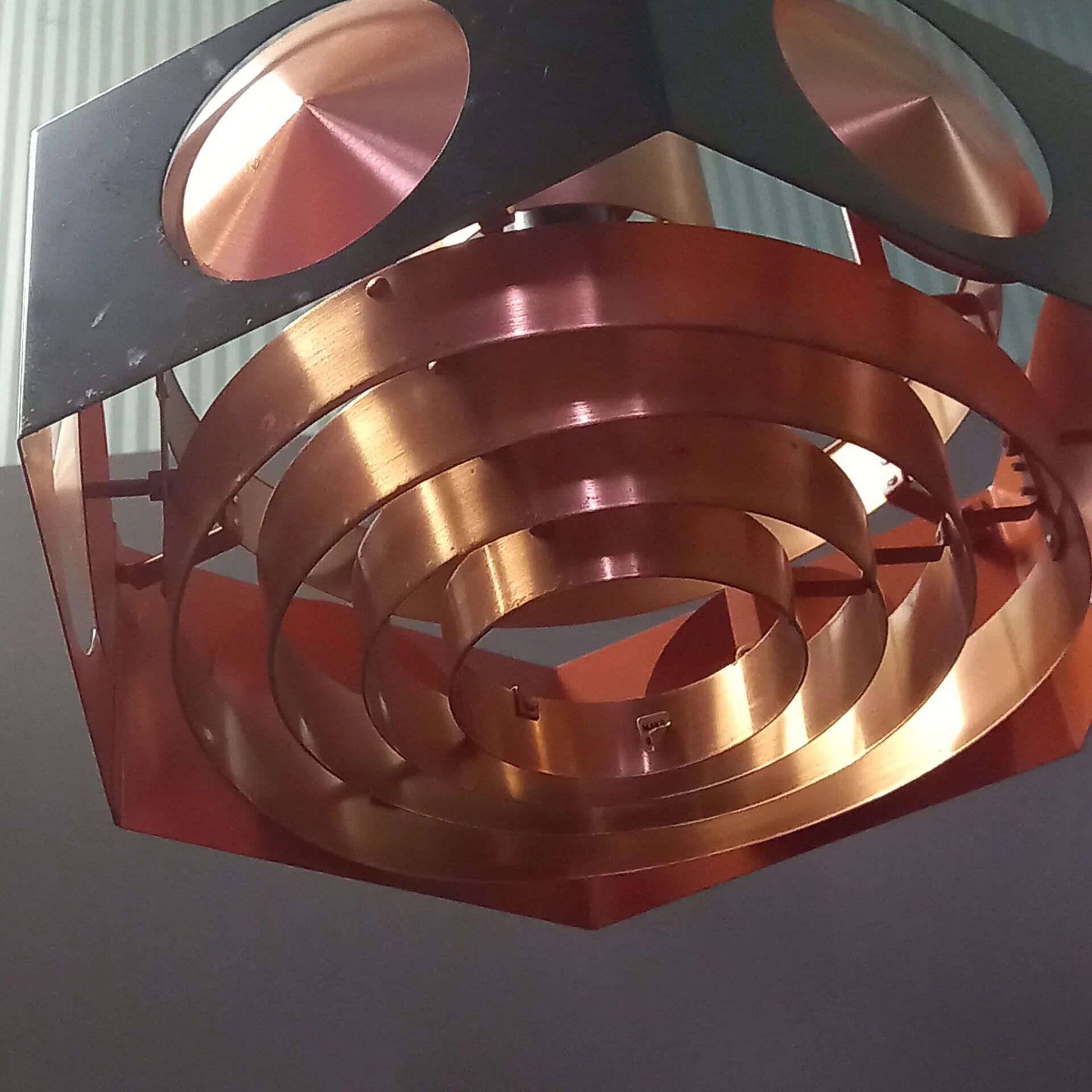 Vintage Space Age copper ceiling lamp by Birger Hammerstad