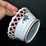 Openwork earthenware basket cup by Malicorne Emile Tessier