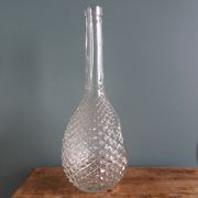 Carafe bouteille en verre décor pointe de diamant ananas