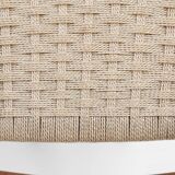 Teak dining chairs with braided rope seat, Belgium 1960s