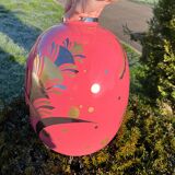 Large ovoid art deco vase in crackled ceramic by Gustave Asch