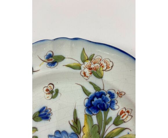 Faience plate cornucopia Saint Clement 1900 n 29 floral