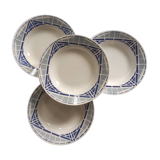 Series of 4 earthenware soup plates