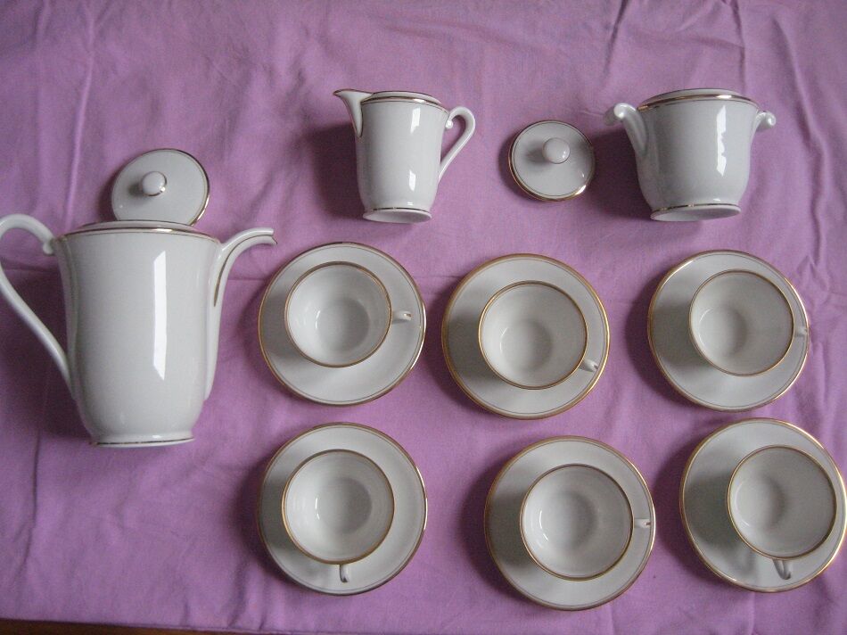 Service a cafe ancien, blanc et or, Limoges, 1940