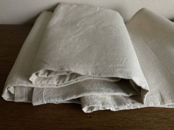 Nappe en toile fil de lin 19e L2,60m