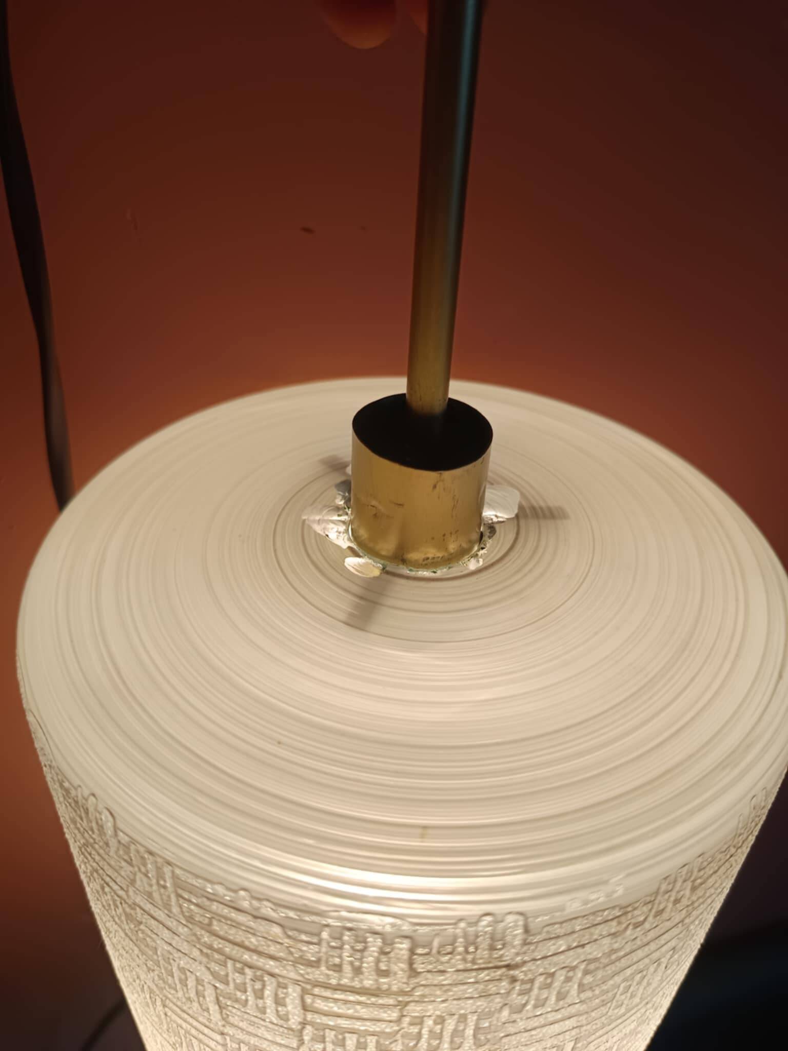 Vintage 1950 glass cylinder pendant light