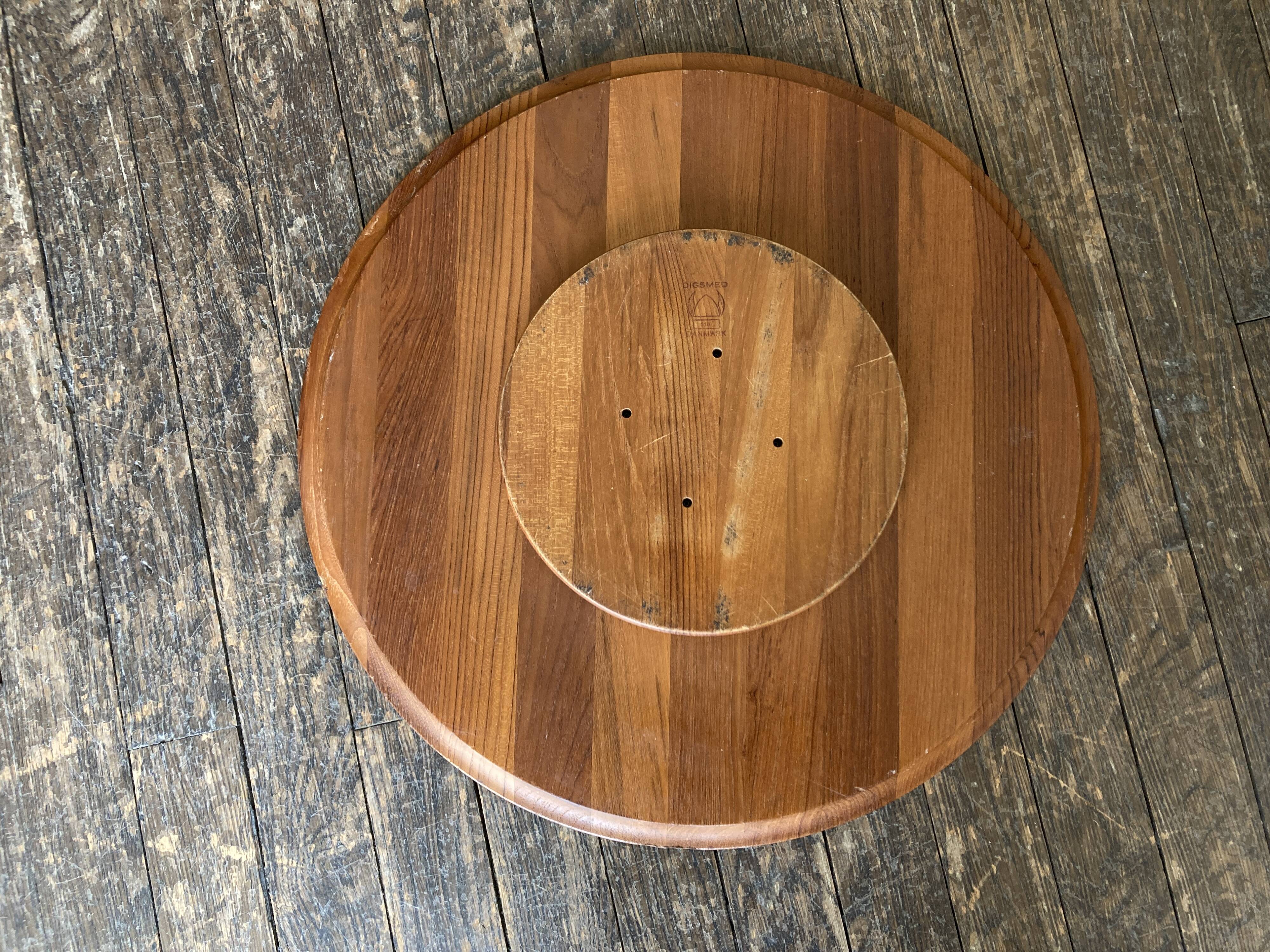 Scandinavian rotating plateau XXXL in teak Dismeg Denmark 1960