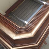 Mirror exotic wood patinated gold 1970