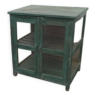 Small green wooden display case