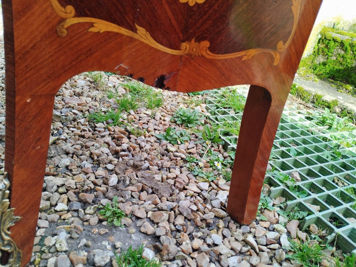 Louis xv style marble top marquetry chest of drawers