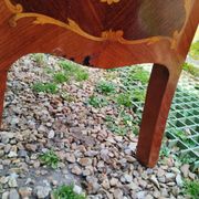 Louis xv style marble top marquetry chest of drawers