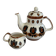 Boch La Louvière teapot and milk jug, kimono pattern