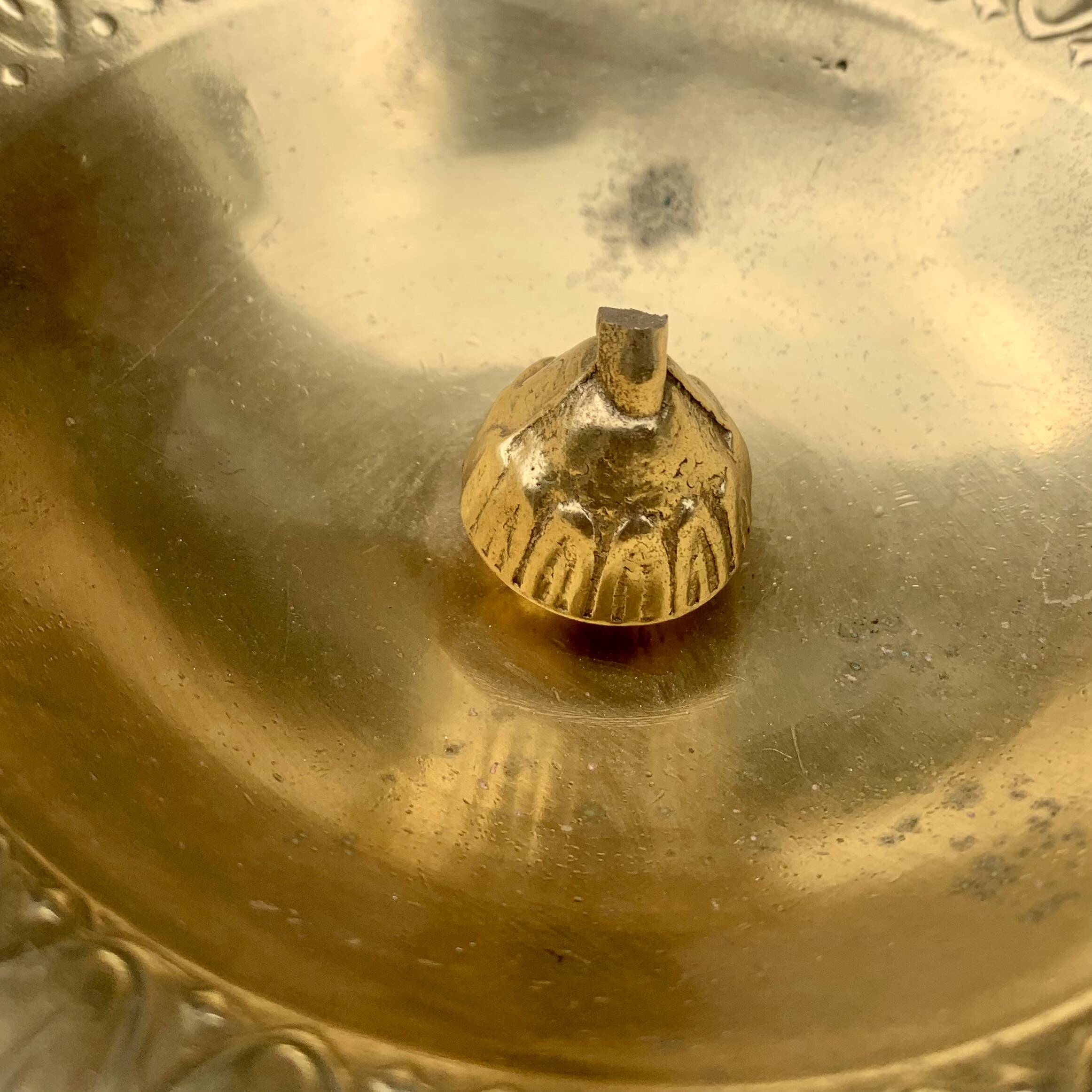 Vintage brass pedestal ashtray