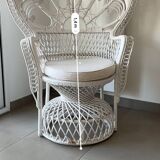 Emmanuelle peacock white armchair