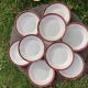 9 dessert plates Sarreguemines Digoin Regence gold and red