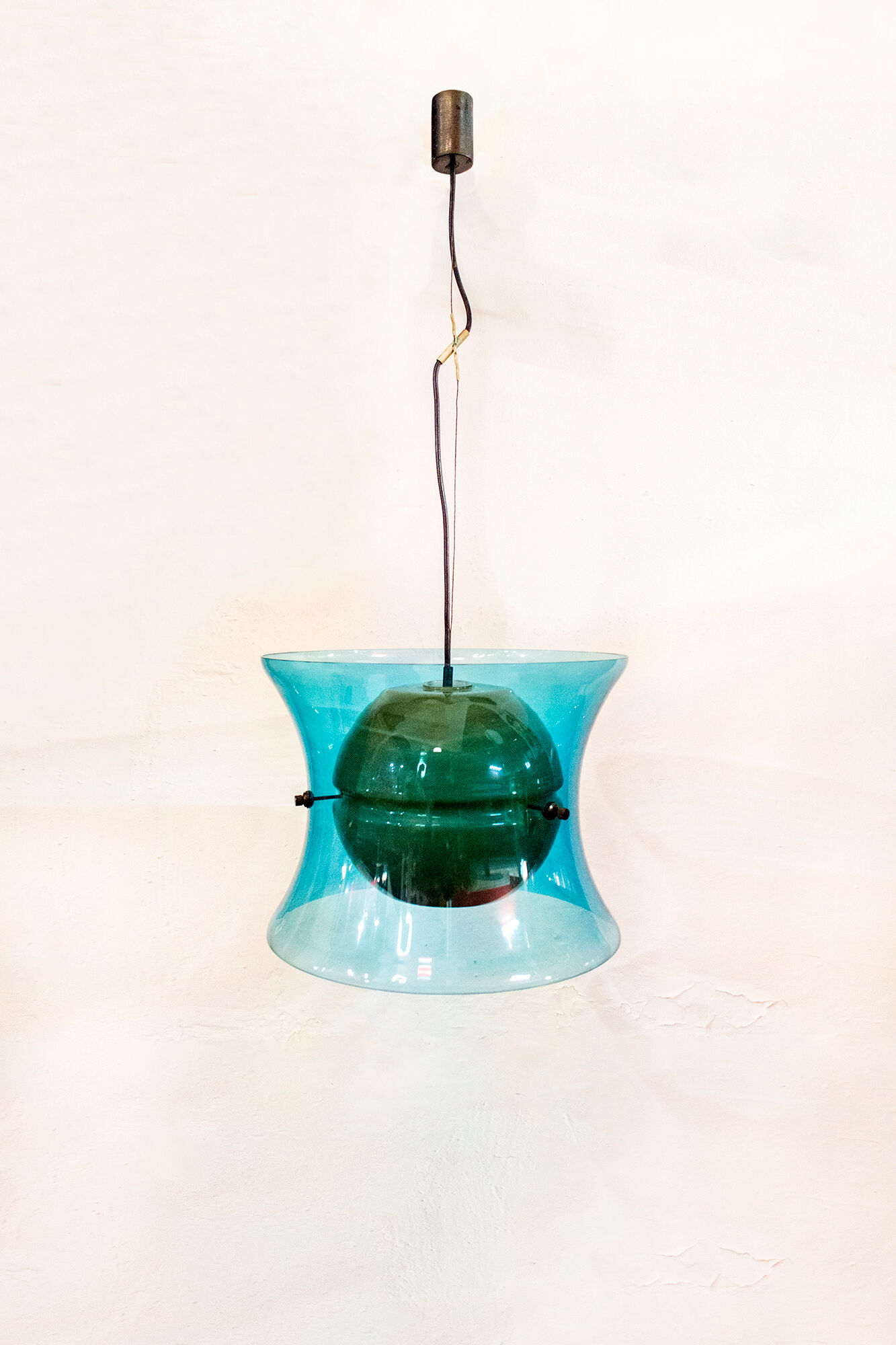Italian hanging lamp in Murano glass from Vistosi, 1960s