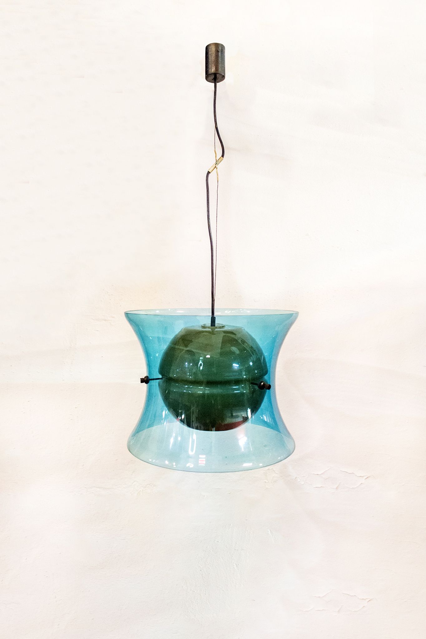 Italian hanging lamp in Murano glass from Vistosi, 1960s