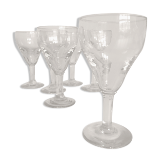 series of 6 walk glasses from bistro counter 50s