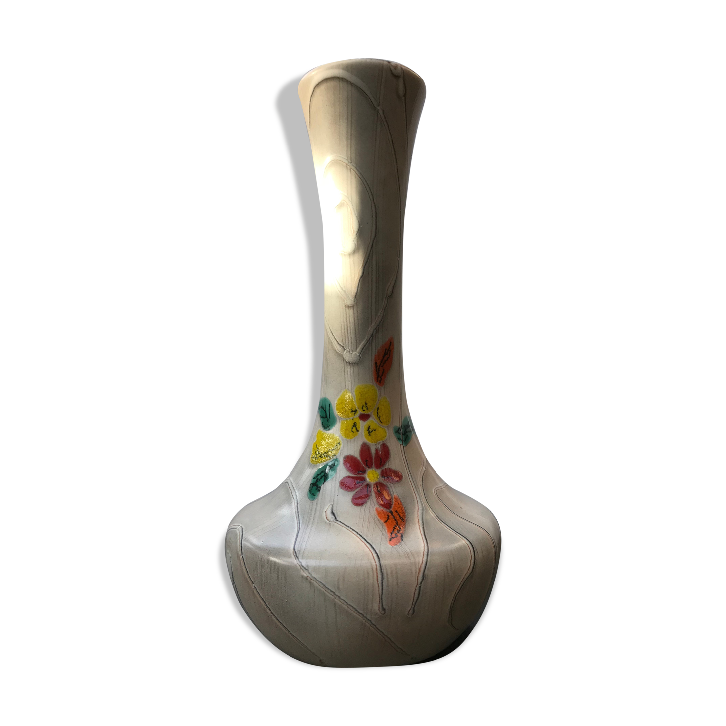 Ancient Ceramic Vase Imitation Wood