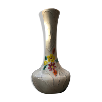 Vase ancien céramique imitation bois