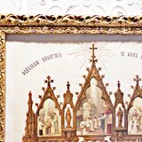 RARE 1929 France - Old framed Communion Certificate - French religious article