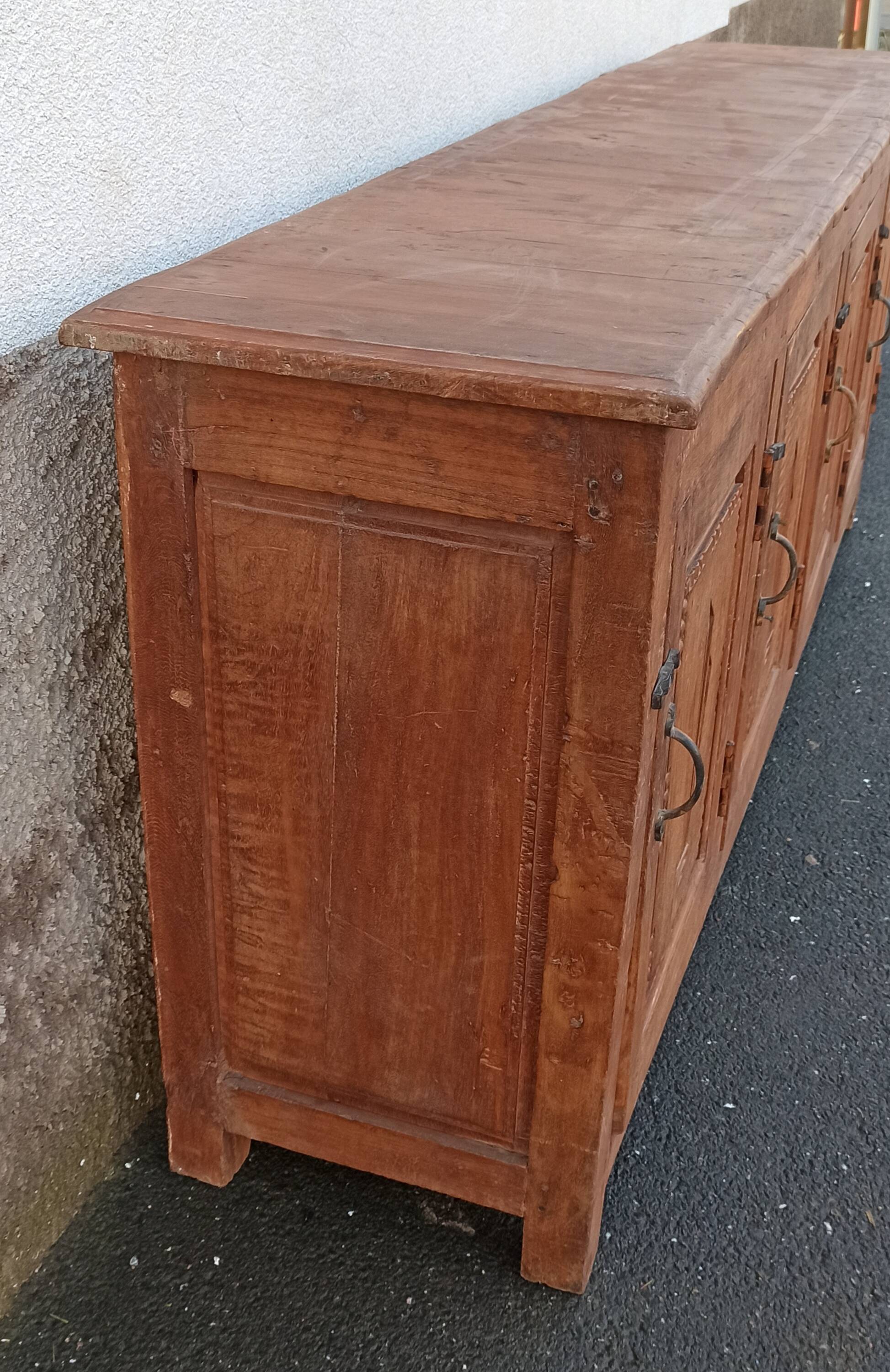 Antique wooden sideboard with 4 doors
