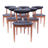 Set of 6 vintage black Scandinavian chairs