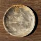 Petrified wood catchall, circular dish or plate in light beige D25 -3