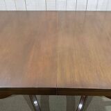 1950s English Regency walnut table with 1 extension leaf