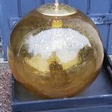 Parscot amber bubbled glass ball design pendant from the 70s