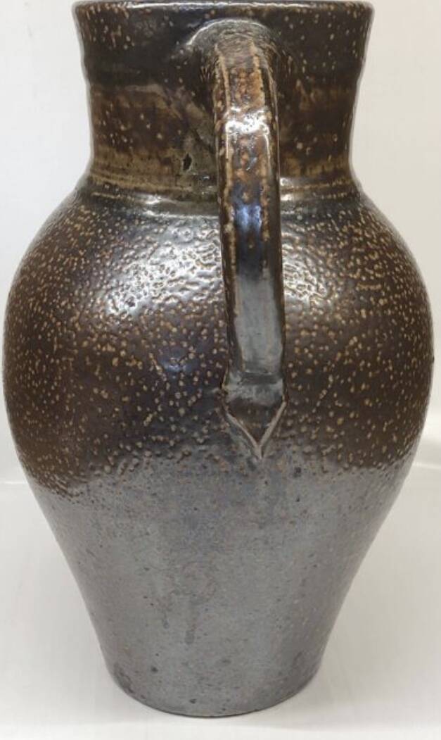Metallic brown stoneware vase