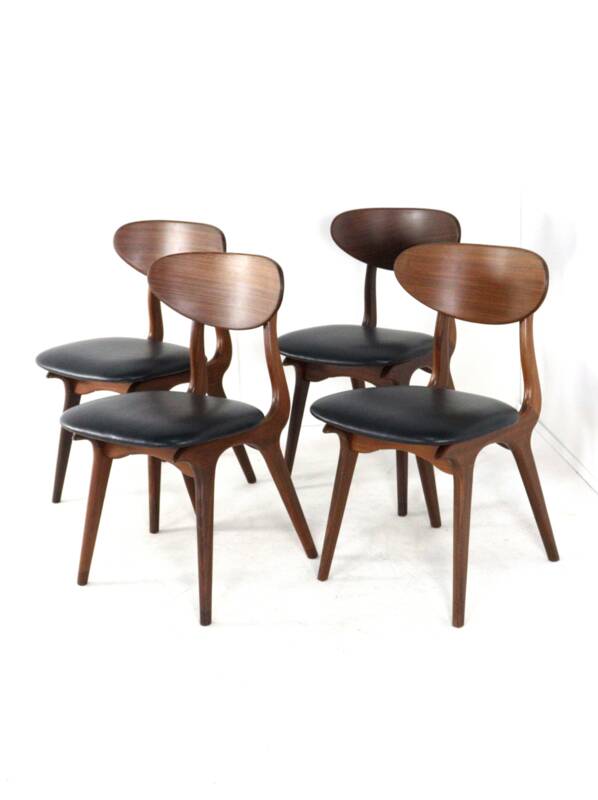 Set of 4 AWA chairs 'Weert' - full restored dutch design