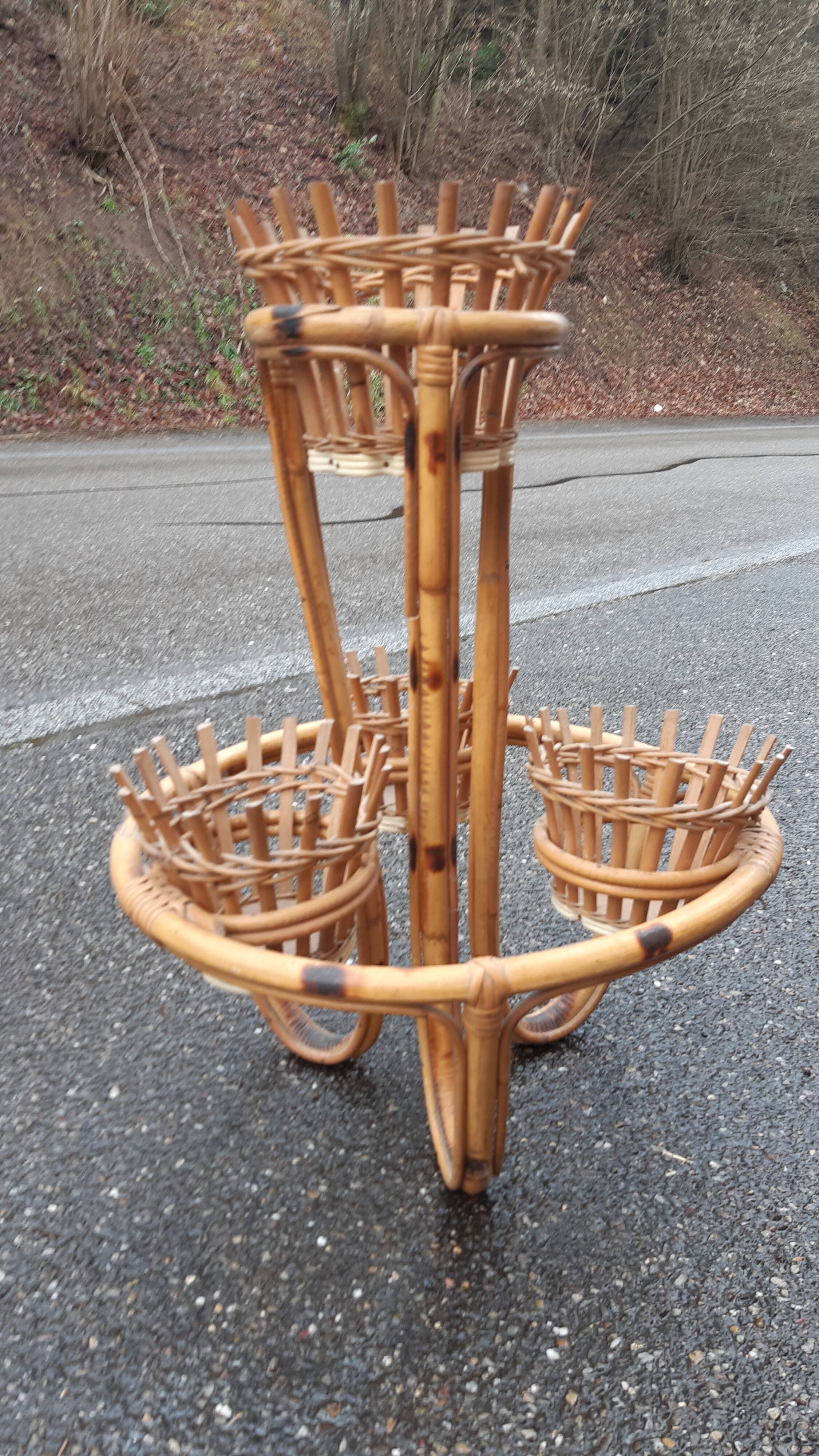 Rattan plant holder 1960