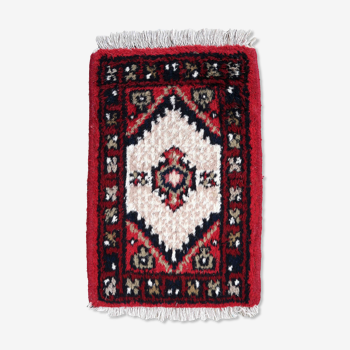 Vintage Persian carpet Hamadan handmade 40cm x 59cm 1970s