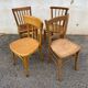 Set of 4 yellow mismatched bistro chairs