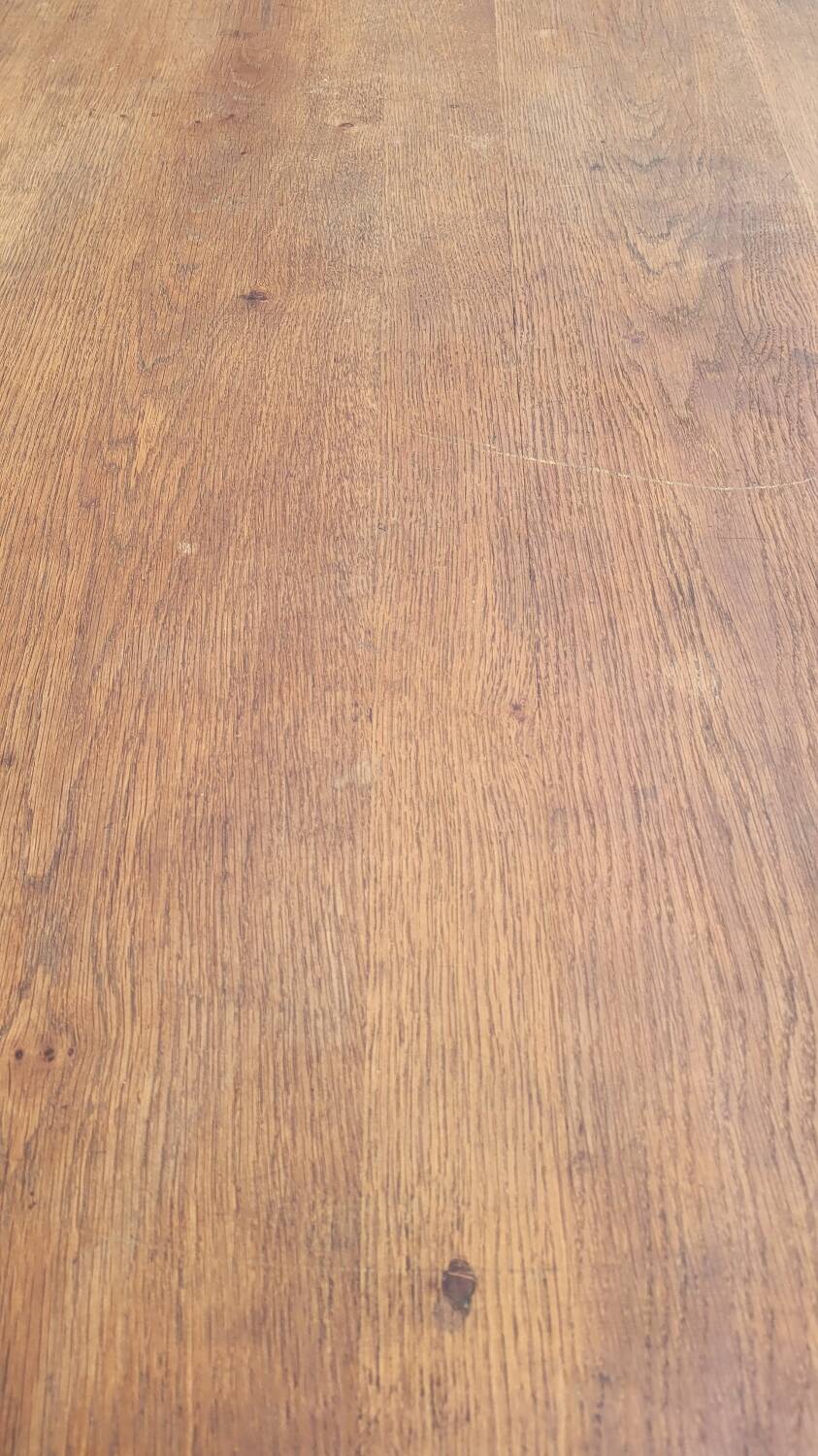 Rustic farm table in solid oak, Louis Philippe legs, 19th century - 1m40
