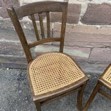 Pair of vintage peasant bistro chairs 1930