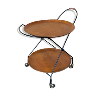 60s 70s teak serving trolley Jie Gantofta String Serving Trolley Sweden 60s