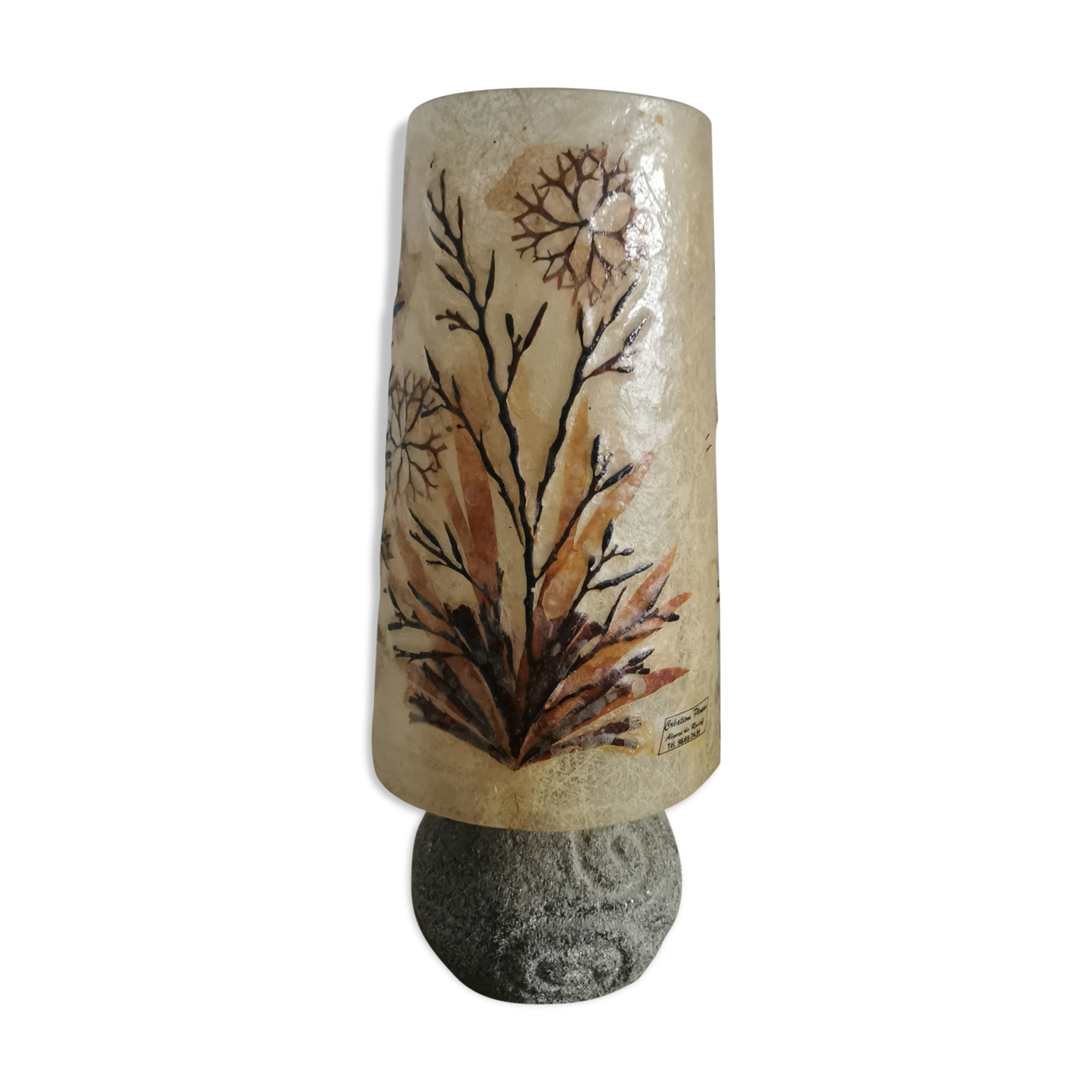 Stone and seaweed herbarium lamp