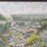 Landscape of flowery fields signed