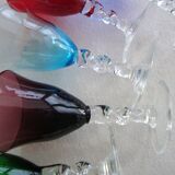 Set of 5 colorful chalice glasses